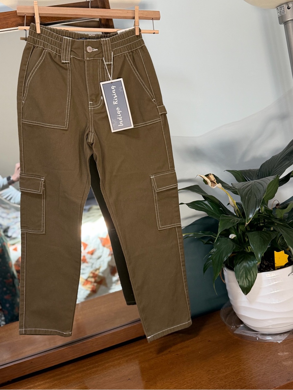 Olive/Army Green Cargo for women/teens - Picture 2 of 6